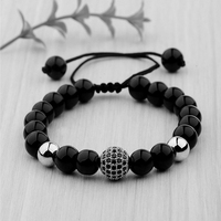 BAOYINGACC Perles rondes en zircone cubique micro-pavé de 10 mm pour la fabrication de bijoux, bracelet, accessoires en gros