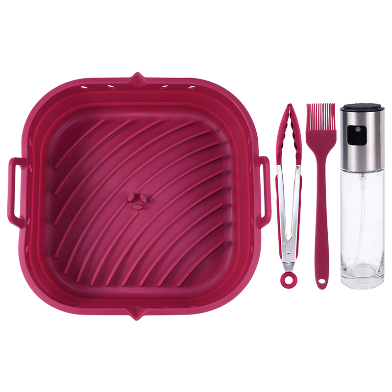 Burgundy(1 pot+1 oil brush+1 tong+ 1 oil spray bottle)