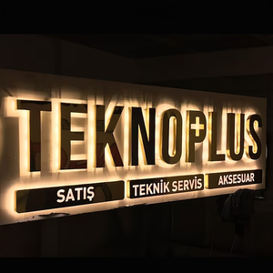 Thép không gỉ không thấm nước Tên Logo Backlit dấu hiệu 3D chiếu sáng logo dấu hiệu công ty điện kinh doanh 3D kim loại Logo - Product Image 5