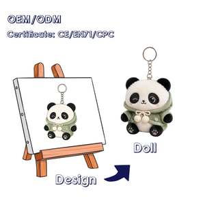 Set Regalo Aziendale Personalizzato, Peluche a Forma di <span class=keywords><strong>Panda</strong></span> su Misura, Portachiavi in Peluche con Design Personalizzato - Product Image 1