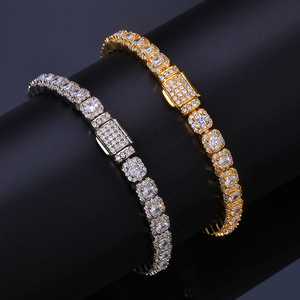 Bracelet Moissanite sur mesure en forme de cube de sucre, style Hip Hop, en argent sterling 925, taille émeraude, certifié VVS GRA, entièrement serti de pierres, chaînes Bling Urban, OEM - Product Image 1