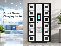 Casillero de Carga para Teléfonos Inteligentes con 12 Compartimentos, Gabinete de Almacenamiento Seguro para Carga de Celulares con Pantalla Táctil para Escuelas y Bibliotecas