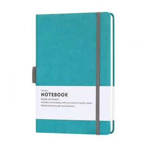 Carnet à spirales A5 personnalisable avec bande élastique, couverture en papier esthétique, couleur unie, logo en feuille d'or, écologique, pour le bureau - Product Image 1