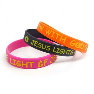Bracelets en silicone aux thèmes religieux, bracelets en caoutchouc colorés et inspirants, bracelets chrétiens en caoutchouc, cadeaux pour hommes et femmes - Product Image 3