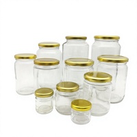 Bocaux de conservation cylindriques modernes en verre avec couvercle en fer blanc, scellés, pour emballage alimentaire, multi-capacités, cuissables à haute température