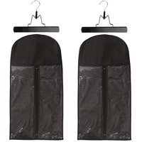 Vente en gros PVC non tissé quantité minimale de commande bas avec logo personnalisé Sacs de rangement pour extensions de cheveux Cintres et sacs pour perruques