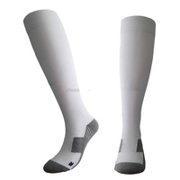 Chaussettes de compression unisexes blanches pour le football, sport, tricotées, automne, antibactériennes, respirantes
