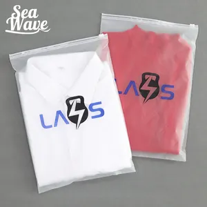 Biodegradable Poly T-shirt Bags Eco-friendly Matte Frosted Compostable Plastic Zipper Bag For Underwear Packaging