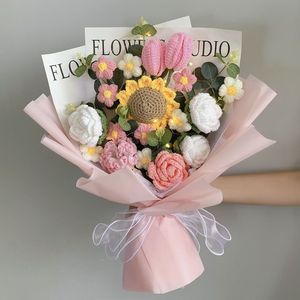 Handmade Cotton Crochet Flowers Large Bouquet for Wedding Valentine's Day <b>Easter</b>-Environment-Friendly Long Lasting <b>Gifts</b> - Product Image 4