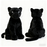 Jouets en peluche Panthère noire haut de gamme personnalisés, poupées en peluche avec des dessins d'échantillons pour les mascottes d'entreprise