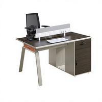 Poste de travail de bureau individuel moderne en bois avec cloison de séparation et table, ensemble de mobilier pour employés, vente en gros