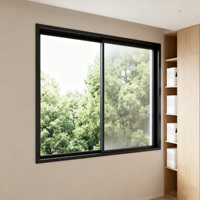 Fenêtre coulissante moderne en aluminium et verre, résistante aux vents forts, imperméable, anti-pluie, anti-UV et isolante thermiquement
