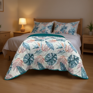 Juego de Funda Nórdica Doble Carla Depot 180x225 cm, Diseño de Follaje, Reversible, Microfibra, Ropa de Cama con 4 Fundas de Almohada - Product Image 2