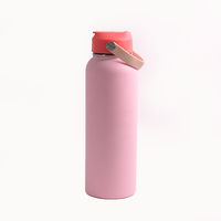 Bouteille d'eau sport isotherme Jiahe 1200 ml en acier inoxydable avec poignée pliable et couvercle à paille – Écologique et durable