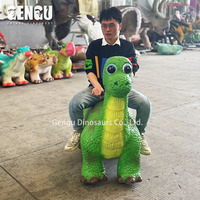 Atracción de Dinosaurio en Oferta para Niños Coche Modelo de Dinosaurio Caminante Verde para Centro Comercial