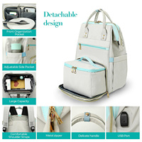 Stylish15.6 pouces personnalisé sac à dos pour ordinateur portable enseignant travail Twith isotherme glacière femmes hommes voyage infirmière sac à lunch avec port USB