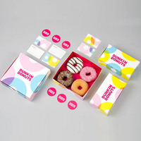 Boîtes d'emballage en papier personnalisées pour gâteaux, cuisine, macarons, donuts, cupcakes, emballage pour aliments, 50 pièces