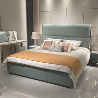 Cadre de lit rembourré en cuir king-size de luxe 2023 Nouveau design Ensemble de meubles de chambre à coucher Villa Home Lits rembourrés exclusifs