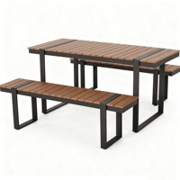 Ensemble de table et de chaises de salle à manger d'extérieur en alliage d'aluminium moderne, modèle ETS, pour cour, villa, hôtels et installations de loisirs, fabriqué en Chine