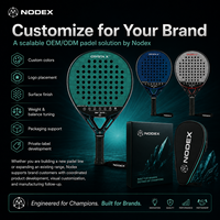 Raquette de padel FIP en fibre de carbone 18K, forme hybride, logo personnalisable, haute qualité, nouvelle technologie, fabricant professionnel NODEX 2026