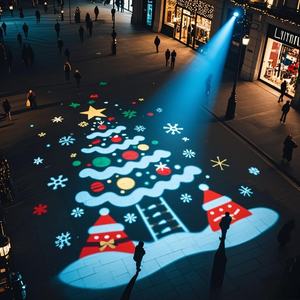 โปรเจคเตอร์กันน้ำระดับ IP67 ฉายภาพโลโก้ LED แบบกำหนดเอง สำหรับตกแต่งงานคริสต์มาสกลางแจ้ง ฉายภาพบนพื้นงานแต่งงาน ทำจากอลูมิเนียมอัลลอย - Product Image 1