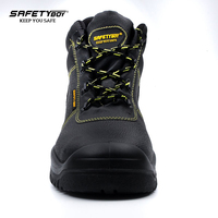 SAFETYBOY chaussures de sécurité en cuir véritable pour hommes bottes de travailleur standard CE avec bout en acier pour le travail en usine