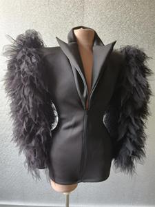 Blazer robe moulant pour femme à manches longues et col en V profond, style designer, pour soirée, club, spectacle et <span class=keywords><strong>festival</strong></span> - Product Image 6