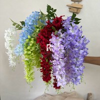 Dekorasi Pernikahan Ruang Tamu Rumah, Fotografi, Bunga Wisteria Buatan Tiga Cabang, Hiasan Dinding