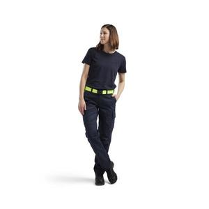 BLAKLADER - 714418328633C38 Pantalones industriales para mujer elásticos Azul marino oscuro/amarillo-PANTALÓN DE TRABAJO EAN 7330509894743 - Product Image 4