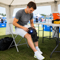 Appareil de thérapie par chaleur et froid pour le genou avec masseur à compression d'air, 4 modes, appareil de physiothérapie électrique rechargeable pour une récupération rapide de la douleur