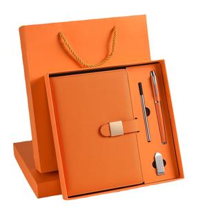 Customized Clasp Notebook Gift Set A5 Business Meeting <b>Record</b> Personalization Creative Office Supply Green Leather Cover 235mm - Product Image 3