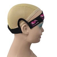 Bande de dentelle personnalisée avec logo, avec support d'oreille, bande de fusion pour perruque, bande élastique en velcro avec ouverture pour les oreilles