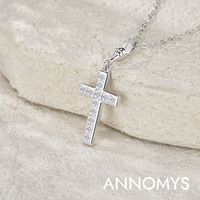 Collier Pendentif Croix en Argent Sterling 925 avec Moissanite en Gros, Coupe Princesse, Sertissage Canal, Plaqué Rhodium, Cadeau pour Femme