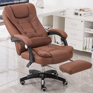 Chaise de bureau ergonomique en cuir PU, chaise de direction avec accoudoirs rembourrés rabattables, hauteur réglable, dossier haut, chaise de patron - Product Image 5