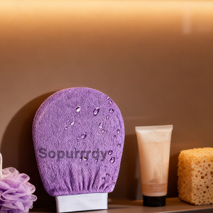 Guantes de Baño con Logotipo Personalizado, Guantes Exfoliantes Simples de Rayón Ovalados para una Limpieza Profunda del Cuerpo y Eliminación de Piel Muerta - Product Image 6