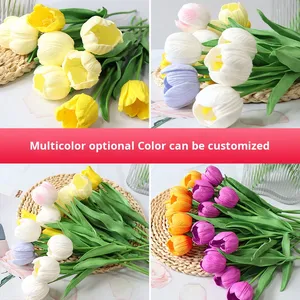 Fleur artificielle réaliste LS Tulip, accessoires de photographie de mariage, décoration de salon, fleur artificielle en PU, vente en gros - Product Image 2
