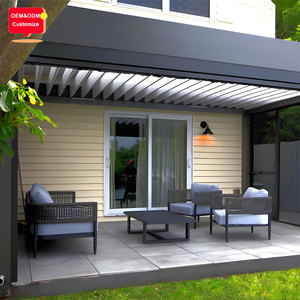 Gazebo moderno esterno su misura regolabile doppio strato tetto in alluminio Pergola Pavillon per soggiorno all'aperto