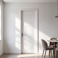 Puerta Exterior de Madera Sólida Color Gris Starlight QI TAI, Diseño Minimalista, Aislamiento Acústico, Construcción de Madera Sólida Pura y Gruesa, Pintada