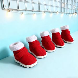 Encantadora nieve de invierno protección contra el frío accesorios cálidos para mascotas zapatos rojos de Navidad para perros botas de animales pequeños para Navidad - Product Image 3