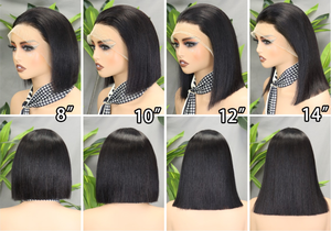 FH 8-14inch Double drawn Vietnamese hair 13x4 lace frontal <b>wig</b> Transparent frontal <b>bob</b> <b>wig</b> Natural human hair <b>bob</b> - Product Image 3