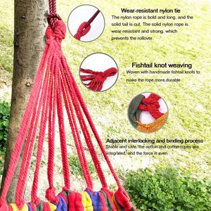Gran oferta, <span class=keywords><strong>hamaca</strong></span> para acampar de lona arcoíris, 80cm de ancho, columpios portátiles para Patio, Columpio de jardín, <span class=keywords><strong>hamaca</strong></span> para exteriores, columpios, viajes en la <span class=keywords><strong>playa</strong></span> - Product Image 4