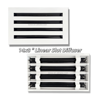 Grille de ventilation décorative moderne 14x8'' blanche pour climatiseur, diffuseur linéaire standard à fentes pour plafond, murs et sols