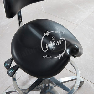 เก้าอี้จัดแต่งทรงผมหมุนได้360องศาเก้าอี้ไฮดรอลิกสีขาวทันสมัยพร้อมพนักพิง - Product Image 5