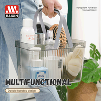 Portable ustensile conteneur voiture jouets collations articles de toilette cosmétique maquillage bacs organisateurs d'outils panier de rangement en plastique avec poignées
