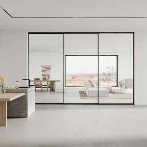 <span class=keywords><strong>Porte</strong></span> d'armoire <span class=keywords><strong>coulissante</strong></span> bidirectionnelle moderne Cadre <span class=keywords><strong>en</strong></span> aluminium Système de rail suspendu de sécurité <span class=keywords><strong>Porte</strong></span> intérieure <span class=keywords><strong>en</strong></span> <span class=keywords><strong>verre</strong></span> de poche pour une utilisation <span class=keywords><strong>en</strong></span> appartement - Product Image 3