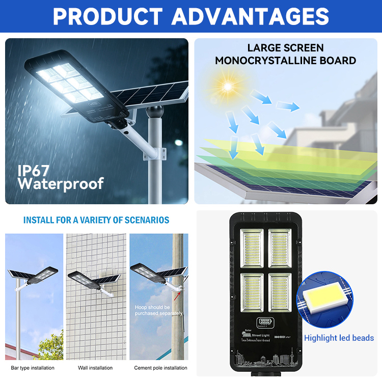 China Factory Ip67 Waterproof Outdoor Road Lamp Die-cast Aluminum 80w 100w 200w 300w 500w 600w Separate Solar Led Street Light · image 3