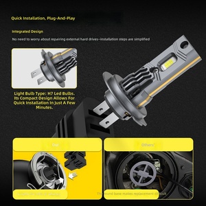 High Brightness Car <b>LED</b> Headlight Bulb <b>Mini</b> Size CANBUS Fan Cooling 6000K White <b>Light</b> - Product Image 4