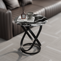 Table d'appoint ronde créative, table de chevet, style crème simple, table à thé pour salon et maison