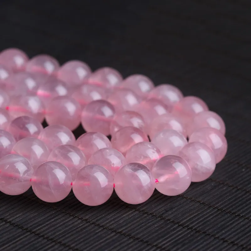 Perline sfuse nuvola di cristallo gioiello di pietra preziosa che fa madì quarzo rosa all'ingrosso perline di pietra rotonda naturale per gioielli