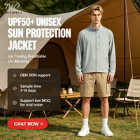 Veste de protection solaire UPF50+ à col montant, rafraîchissante, respirante, à manches longues, anti-UV, pour activités de plein air, pêche, camping, voyage
